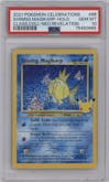 Shining Magikarp from the 2021 Pokemon SWSH set featuring a Neo Revelation parallel graded by PSA and given an overall grade of 10.