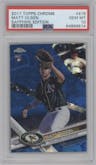 Matt Olson from the 2017 Topps Chrome Baseball Complete Set Sapphire Edition set graded by PSA and given an overall grade of 10.