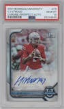 CJ Stroud from the 2021-22 Bowman University set graded by PSA and given an overall grade of 10.