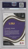 Ja'Marr Chase from the 2021 Panini Chronicles Draft Picks set featuring a Gold parallel graded by PSA and given an overall grade of 10.