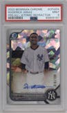 Roderick Arias from the 2022 Bowman Chrome set featuring a Atomic Refractor parallel graded by PSA and given an overall grade of 9.