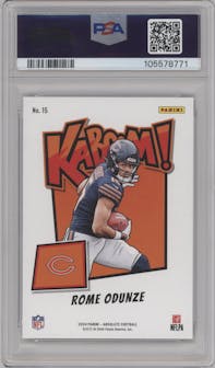 Rome Odunze from the 2024 Panini Absolute set graded by PSA and given an overall grade of 10.