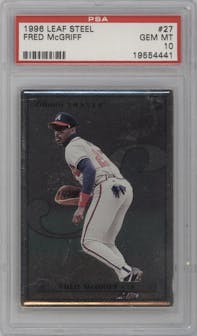 Fred McGriff from the 1996 Leaf Preferred set graded by PSA and given an overall grade of 10.