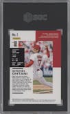Shohei Ohtani from the 2018 Panini Chronicles set graded by SGC and given an overall grade of 9.
