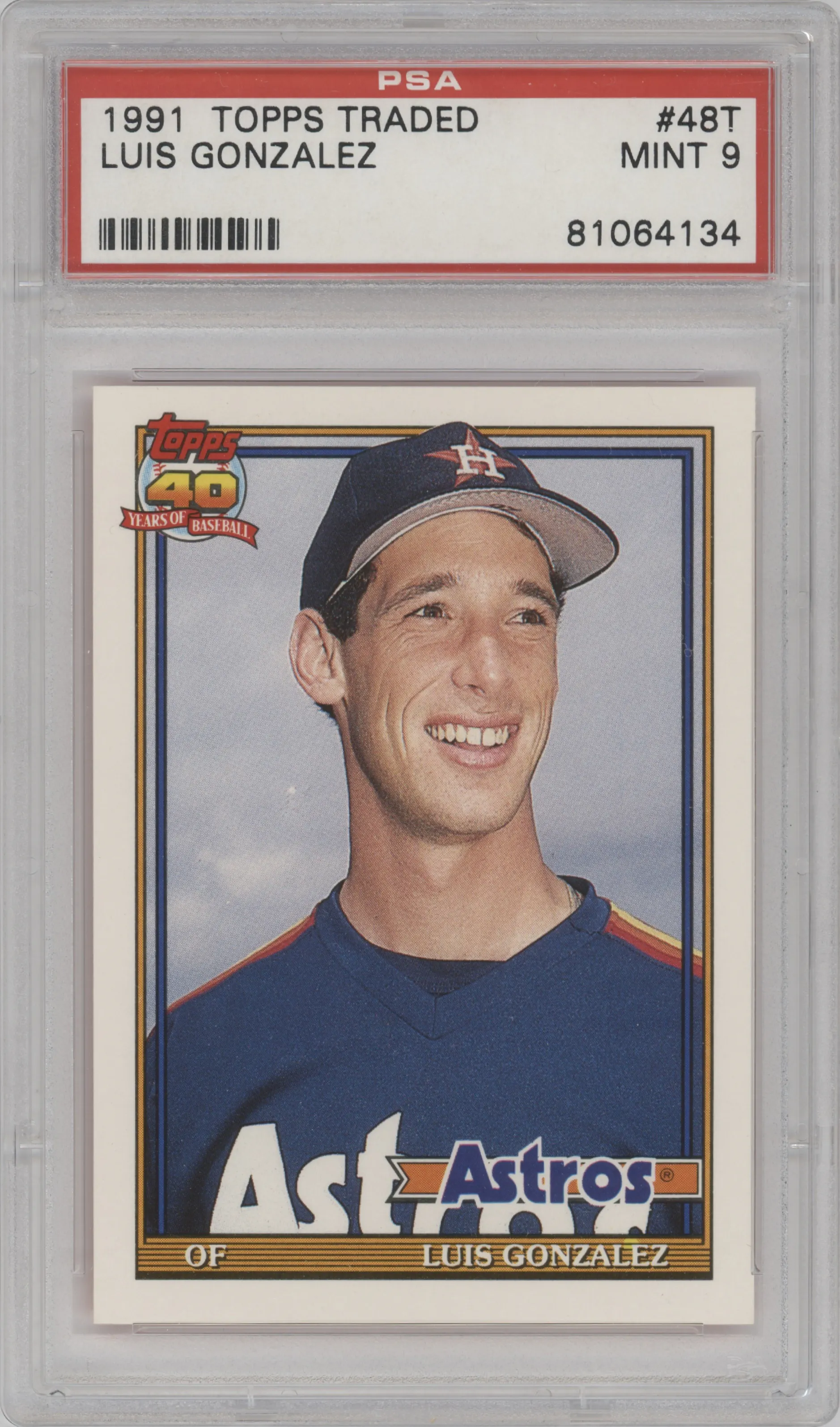 1991 Topps Traded Luis Gonzalez PSA 9