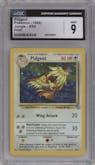 Pidgeot from the 1999 Pokemon set graded by CSG and given an overall grade of 9.