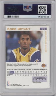 Kobe Bryant from the 1997-98 Fleer set graded by PSA and given an overall grade of 10.