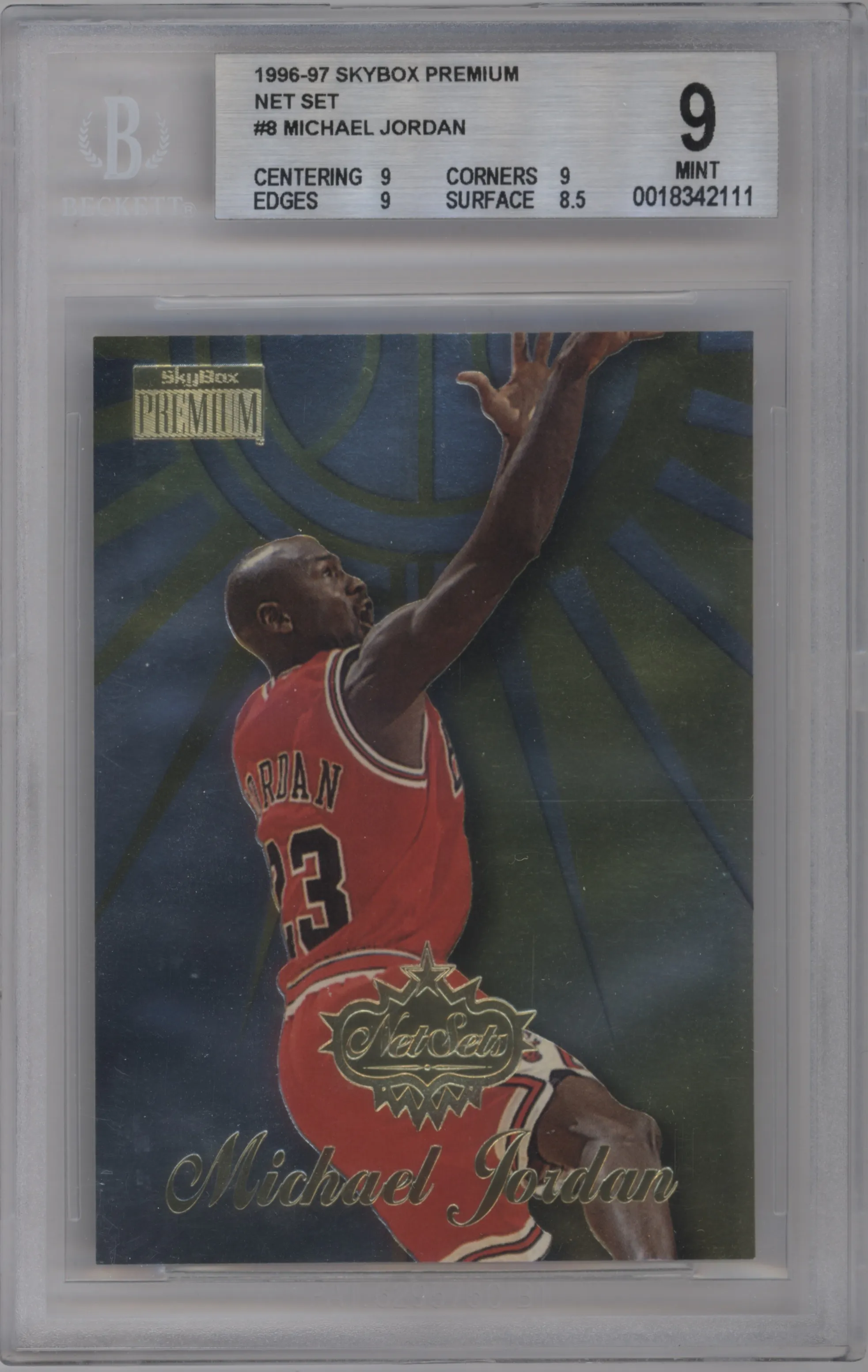 1996 Skybox Premium NetSets Michael Jordan #8 BGS 9