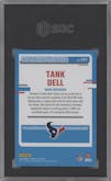 Tank Dell from the 2023 Panini Donruss set featuring a Football Emoji parallel graded by SGC and given an overall grade of 10.
