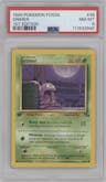 Grimer from the 1999 Pokemon set graded by PSA and given an overall grade of 8.
