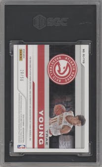 Trae Young from the 2018-19 Panini Obsidian set graded by SGC and given an overall grade of 9.