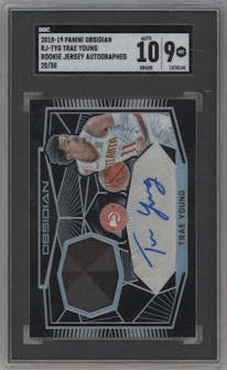 Trae Young from the 2018-19 Panini Obsidian set graded by SGC and given an overall grade of 9.
