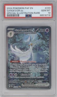Gardevoir ex from the 2024 Pokemon SV set graded by PSA and given an overall grade of 10.
