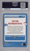 Victor Wembanyama from the 2023-24 Donruss Optic set graded by PSA and given an overall grade of 10.