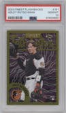 Adley Rutschman from the 2023 Topps Finest Flashbacks set graded by PSA and given an overall grade of 10.