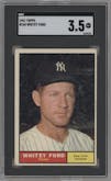 Whitey Ford from the 1961 Topps set graded by SGC and given an overall grade of 3.5.