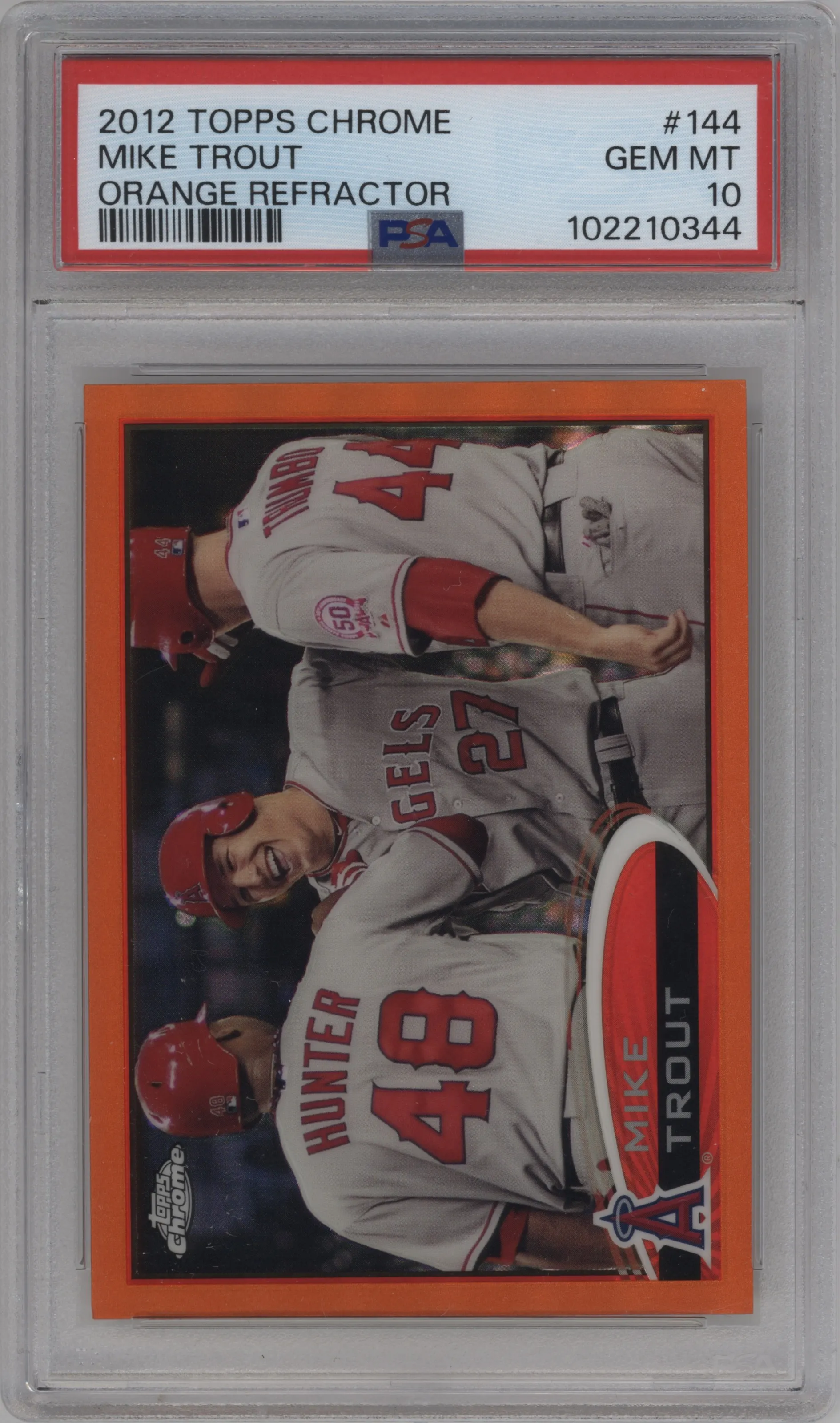 2012 Topps Chrome Mike Trout Orange Refractor #144 PSA 10