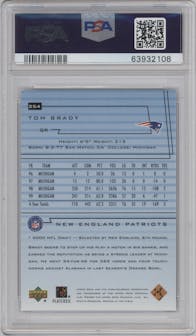Tom Brady from the 2000 Upper Deck set graded by PSA and given an overall grade of 9.