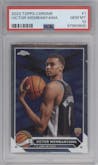 Victor Wembanyama from the 2023-24 Topps Chrome set graded by PSA and given an overall grade of 10.