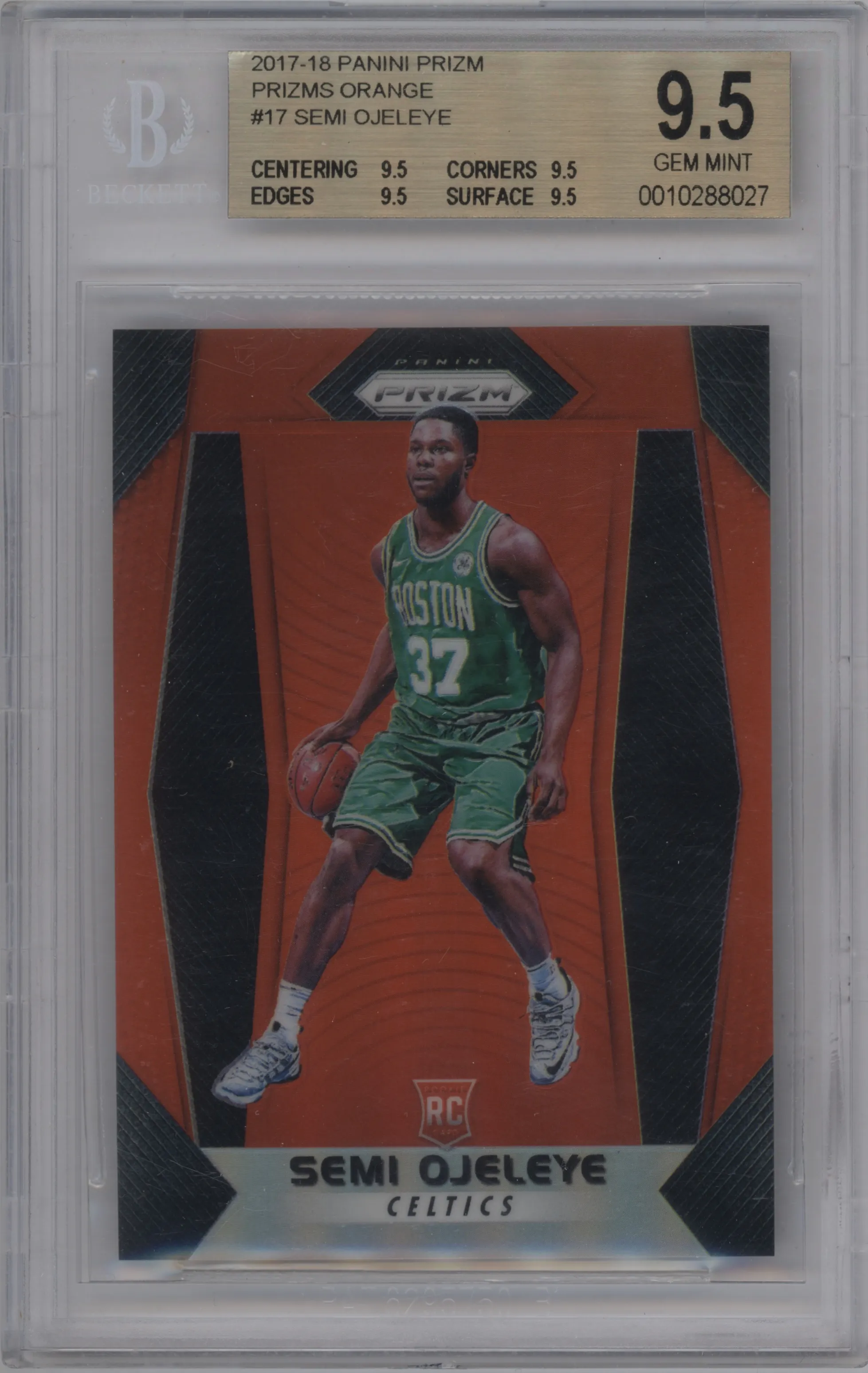 2017 Panini Prizm Semi Ojeleye Orange Prizm #17 BGS 9.5