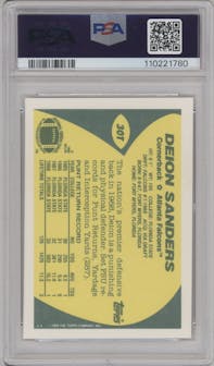 Deion Sanders from the 1989 Topps Traded set graded by PSA and given an overall grade of 9.