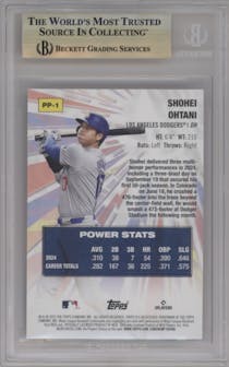 Shohei Ohtani from the 2025 Topps set graded by Beckett and given an overall grade of 9.5.