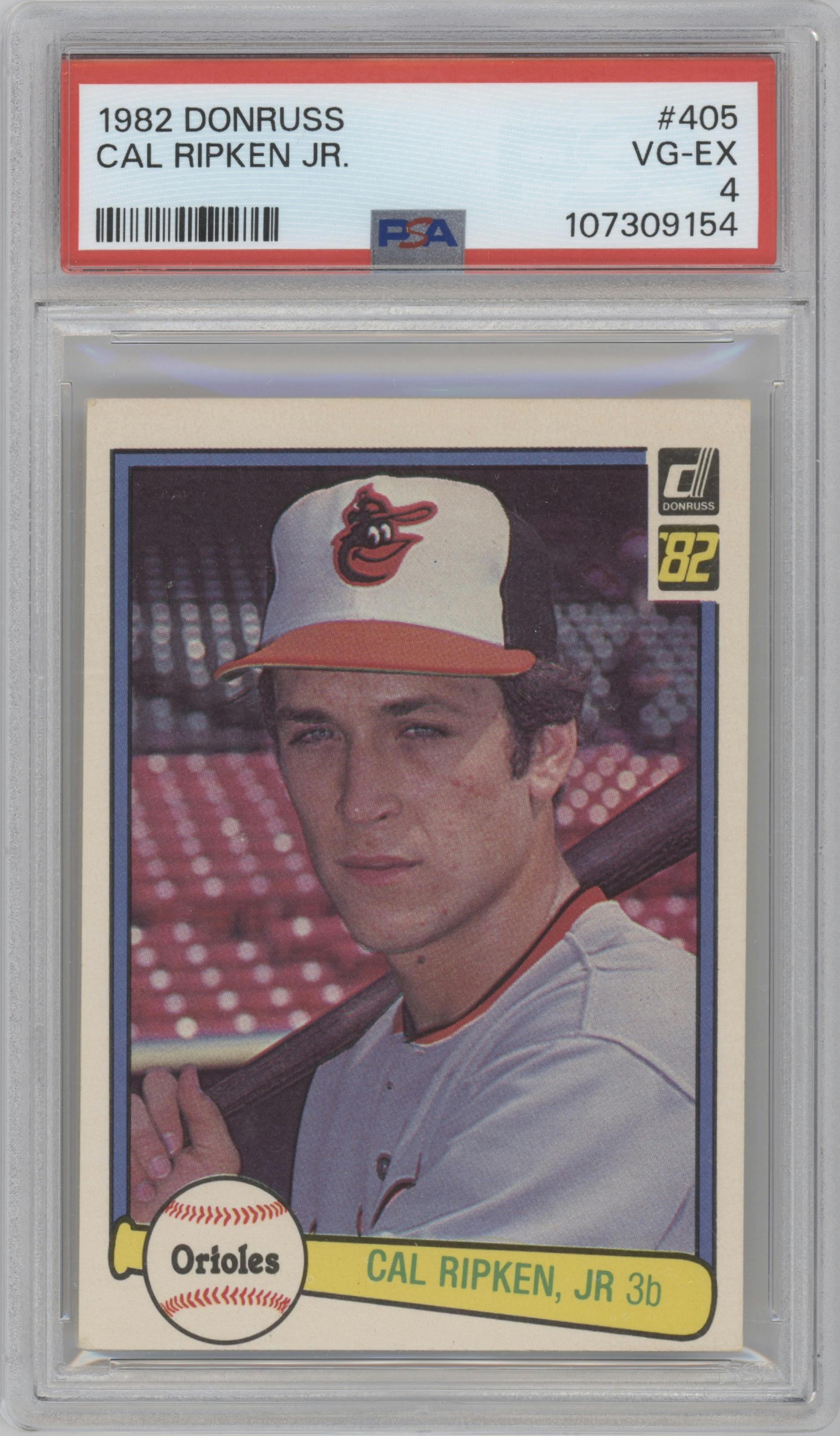 Cal Ripken, Jr. from the 1982 Donruss set graded by PSA and given an overall grade of 4.
