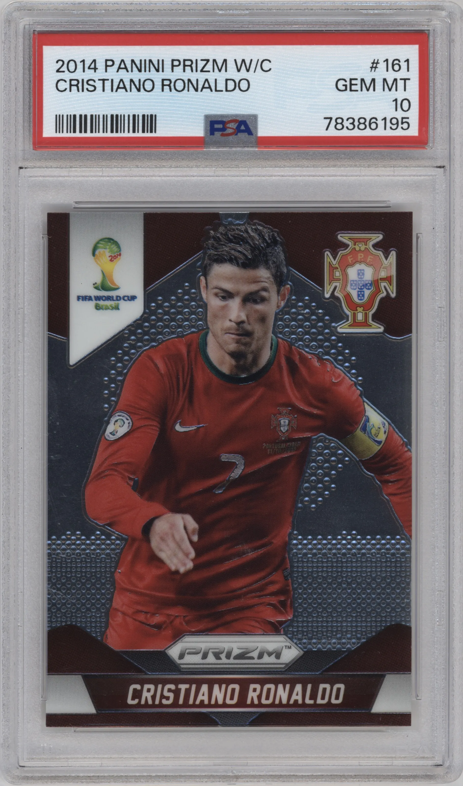 2014 Panini Prizm World Cup Portugal Cristiano Ronaldo PSA 10