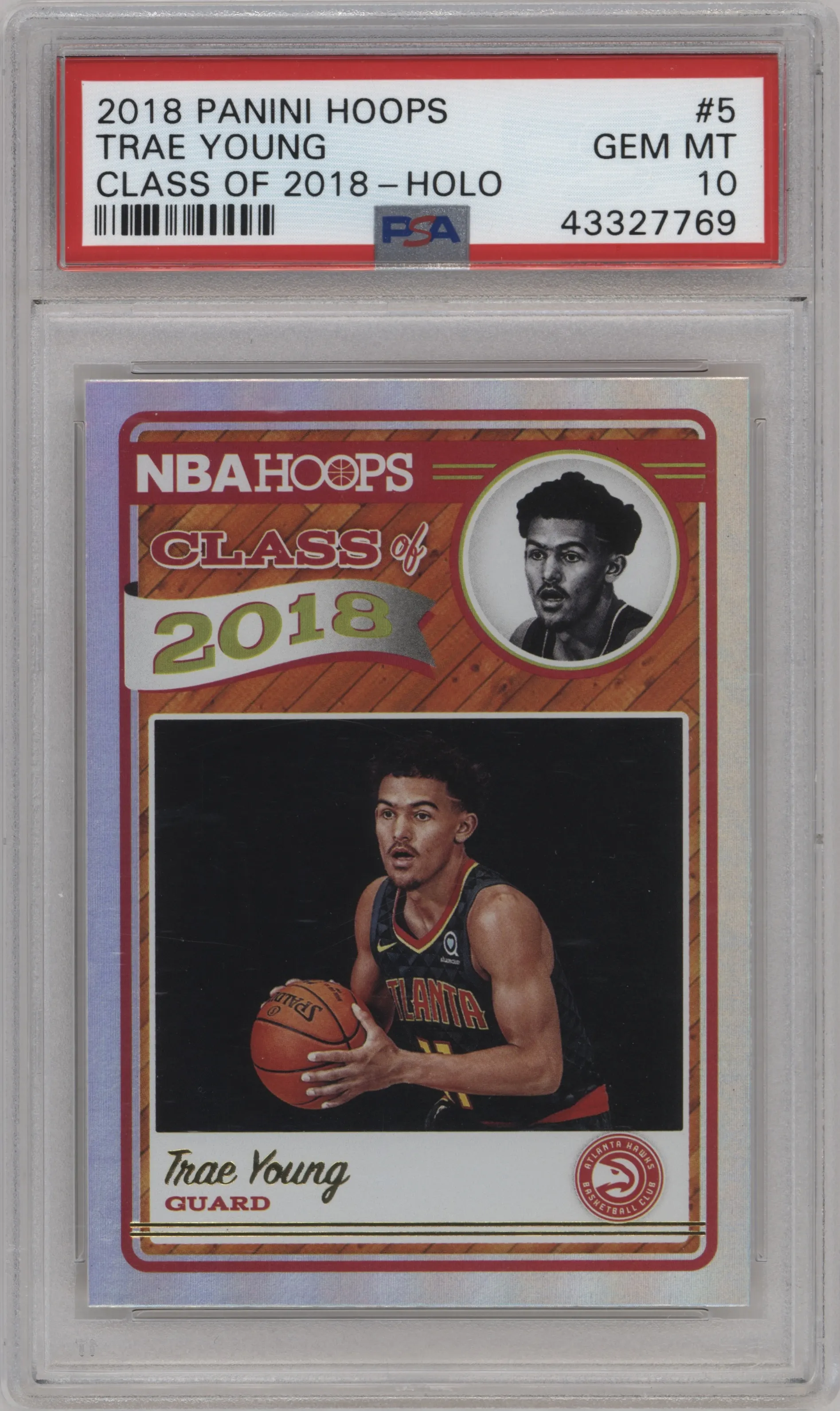 2018 Panini NBA Hoops Class of 2018 Trae Young Holo PSA 10