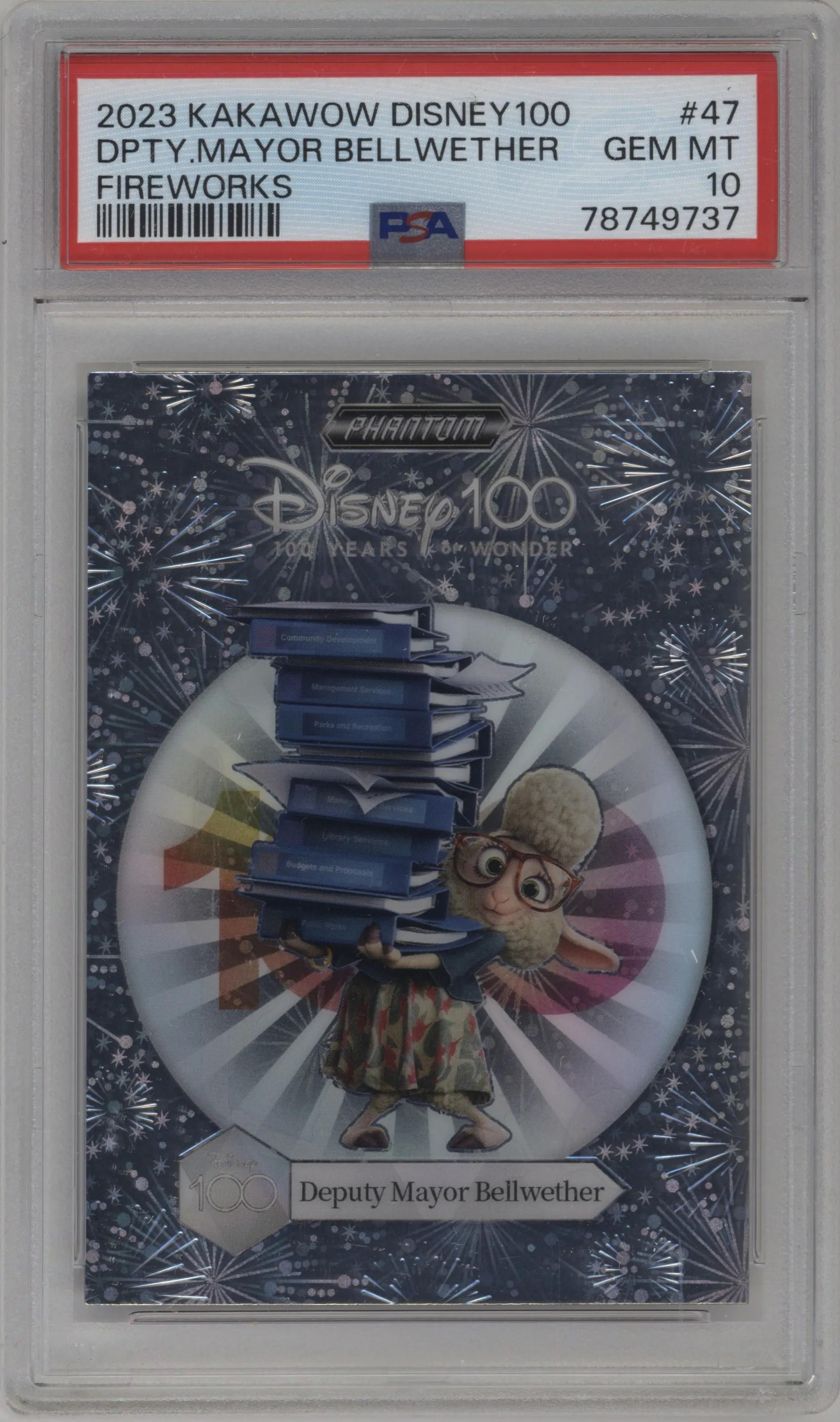 2023 Kakawow Disney 100 Fireworks Deputy Mayor Bellwether #PD-YH-47 PSA 10