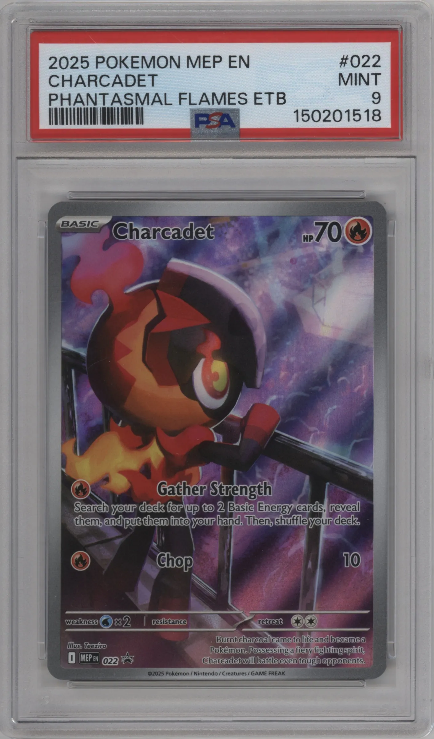 2025 Pokemon Mega Evolution Charcadet Phantasmal Flames Elite Trainer Box #022 PSA 9