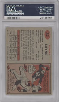 Bobby Layne from the 1957 Topps set graded by PSA and given an overall grade of 7.