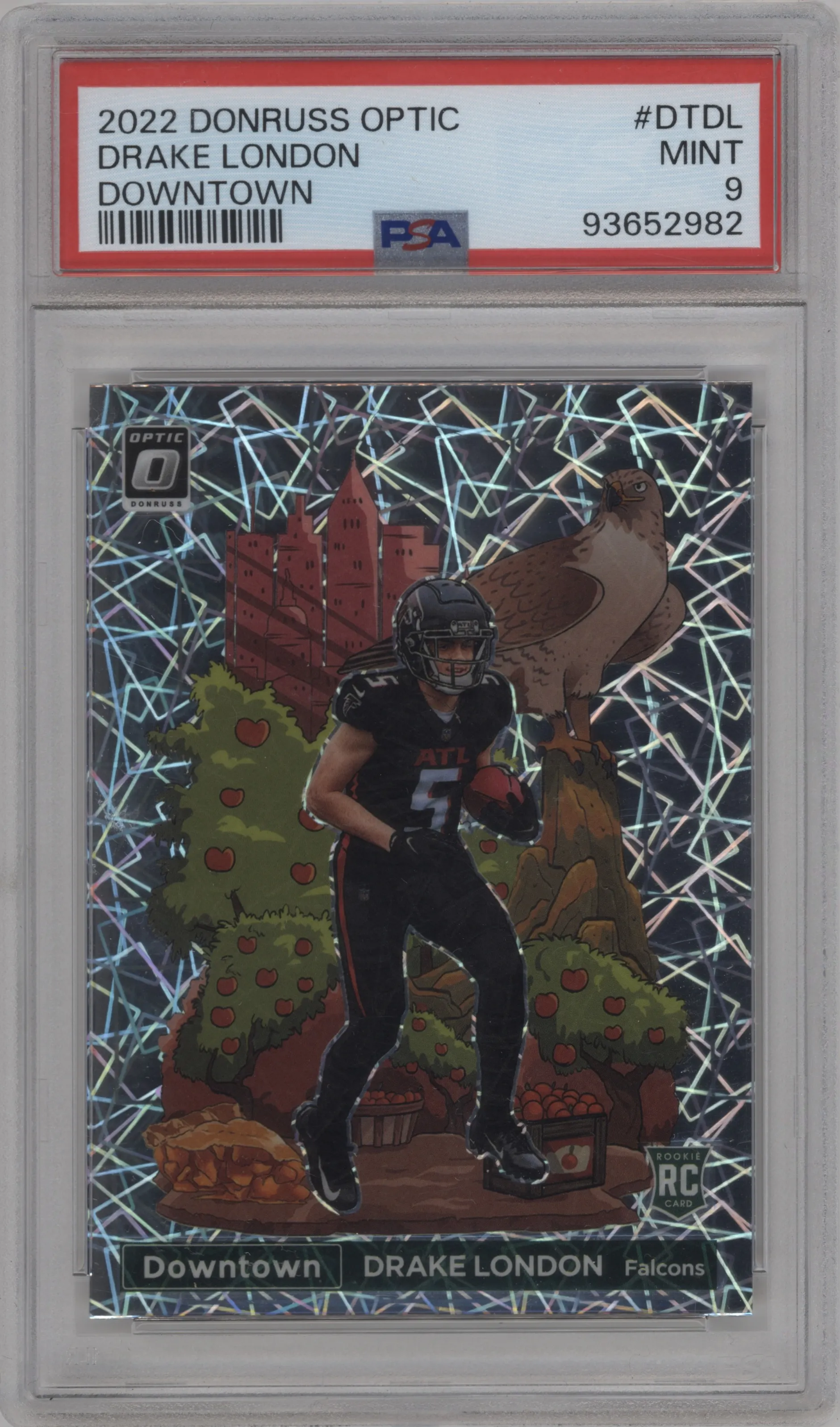 2022 Panini Donruss Optic Downtown Drake London #DT-DL PSA 9