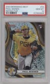 Paul Skenes from the 2024 Bowman's Best set featuring a Refractor parallel graded by PSA and given an overall grade of 10.