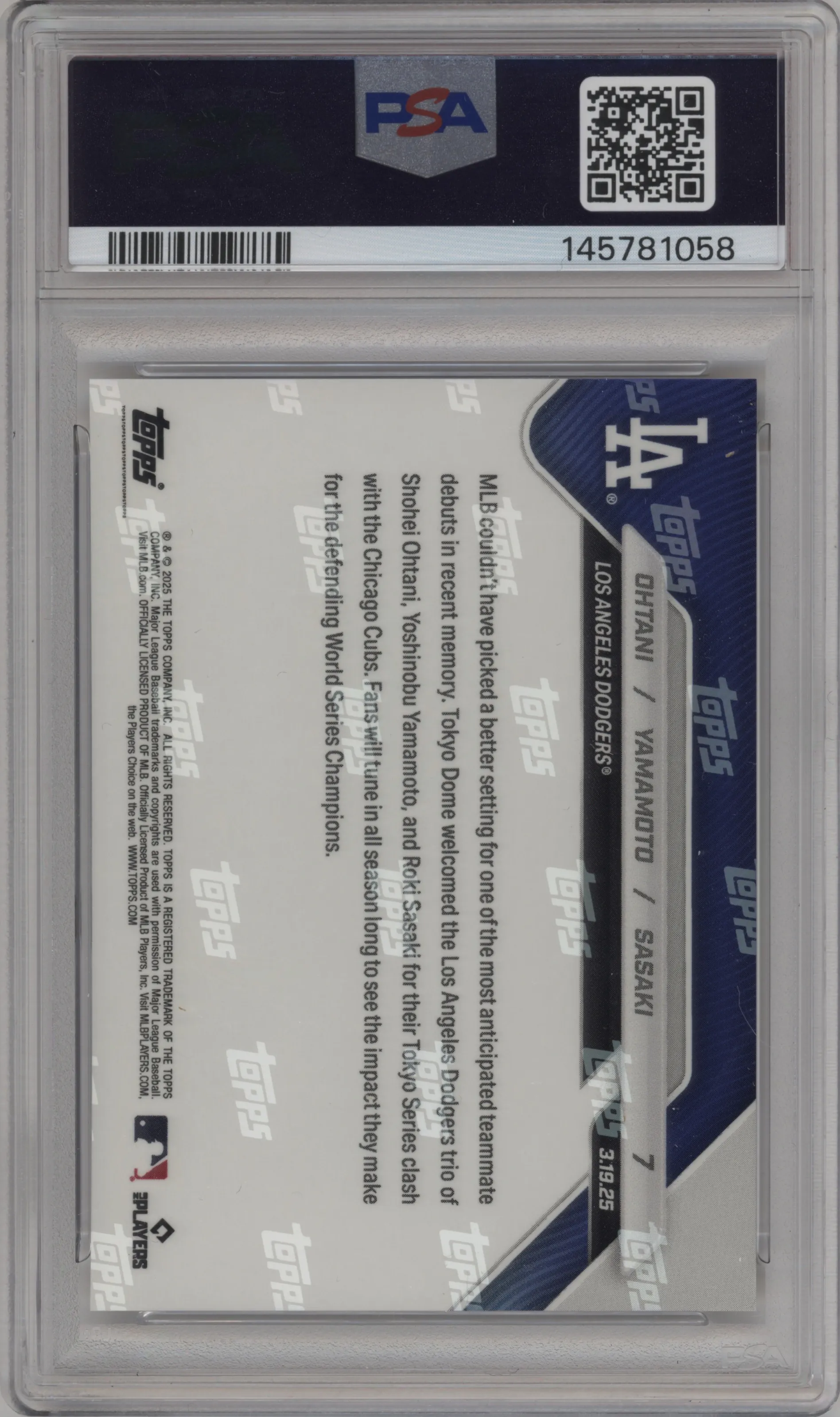 Shohei Ohtani/Yoshinobu Yamamoto/Roki Sasaki