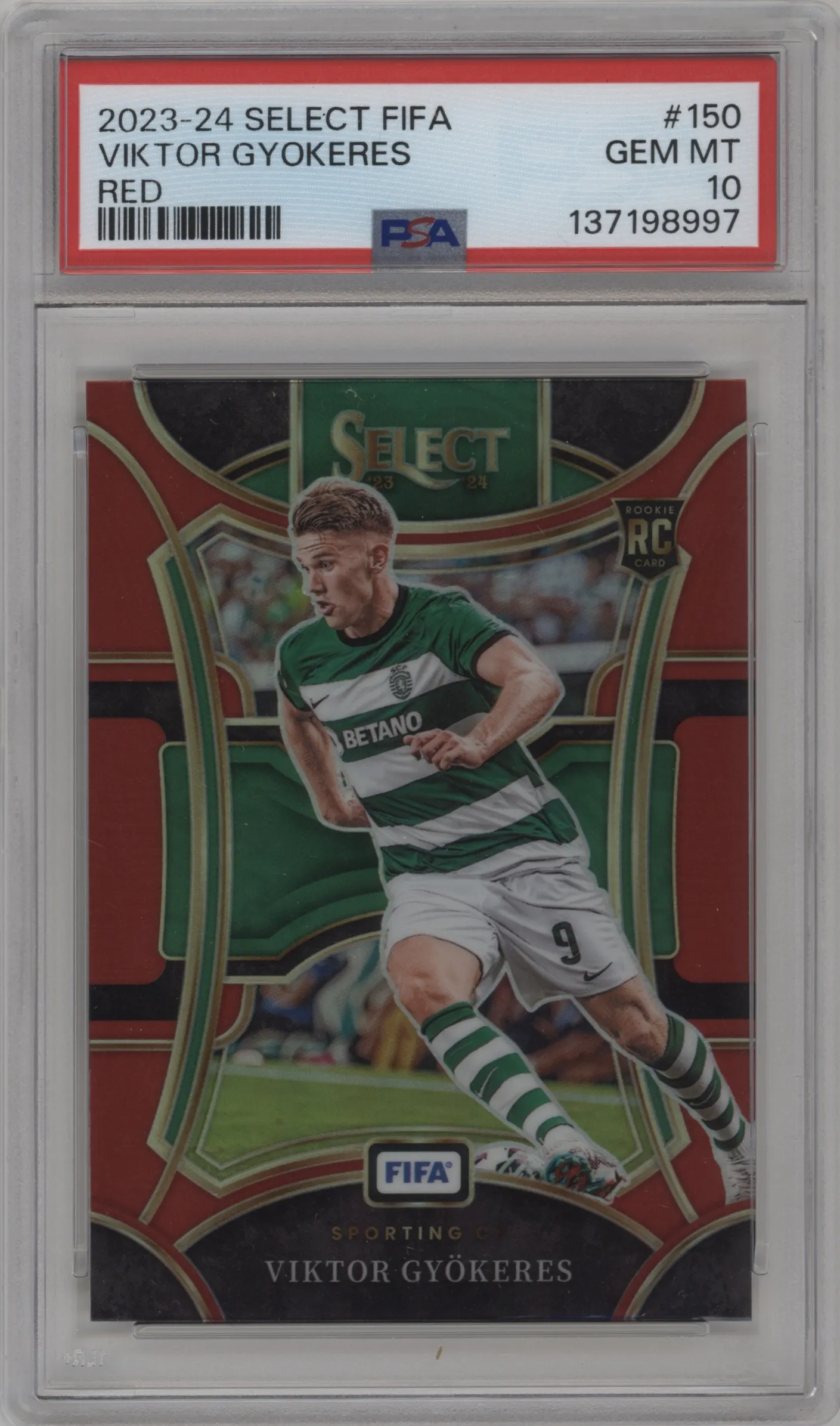 2023 Panini Select FIFA Mezzanine Viktor Gyokeres Red PSA 10