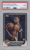 Victor Wembanyama from the 2023-24 Topps Chrome set graded by PSA and given an overall grade of 9.