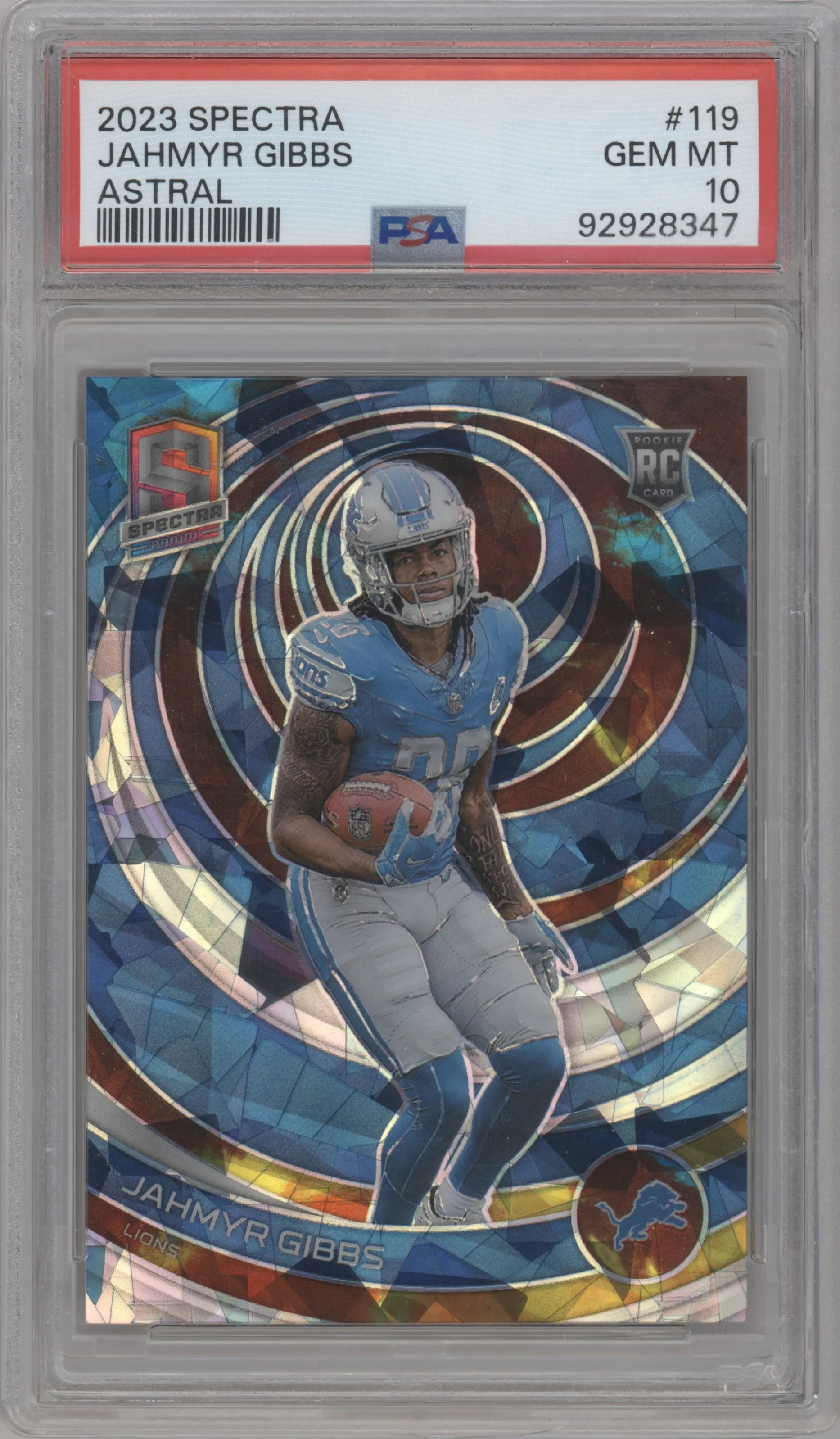 2023 Panini Spectra Jahmyr Gibbs Astral #119 PSA 10