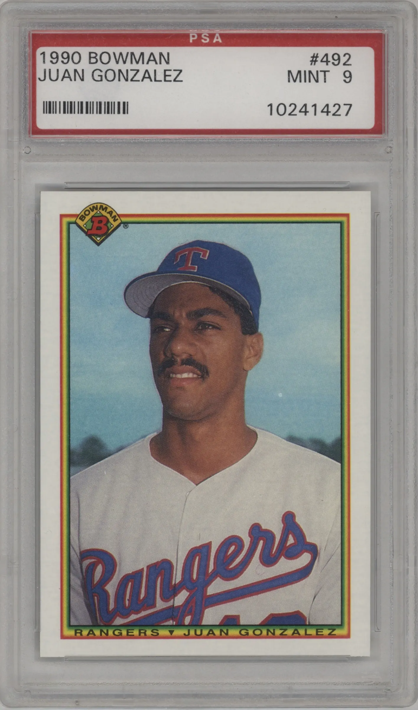 1990 Bowman Juan Gonzalez PSA 9