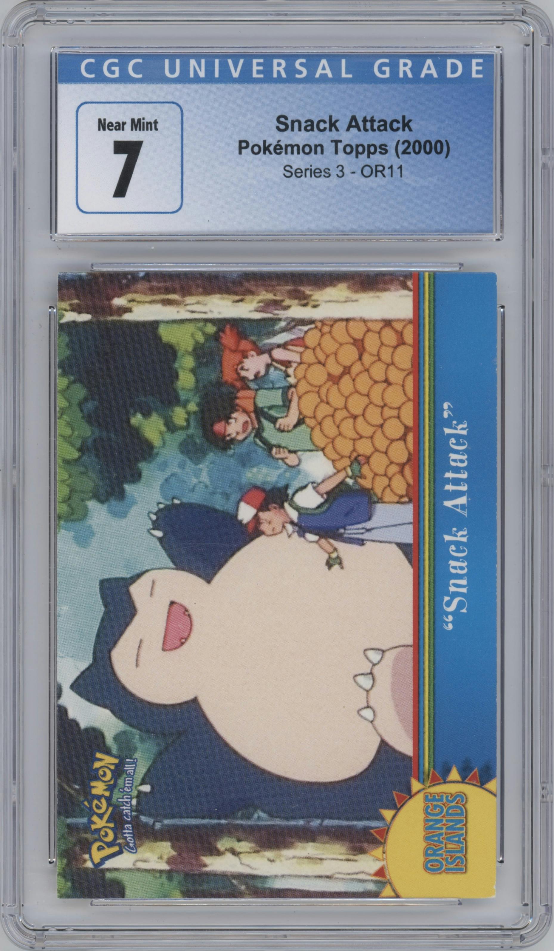 Snack Attack from the 2000 Pokemon set graded by CSG and given an overall grade of 7.