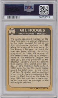 Gil Hodges from the 1968 Topps set graded by PSA and given an overall grade of 4.