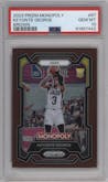 Keyonte George from the 2023-24 Panini Prizm Monopoly set featuring a Brown parallel graded by PSA and given an overall grade of 10.