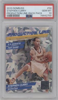 Stephen Curry from the 2010-11 Donruss set graded by PSA and given an overall grade of 10.