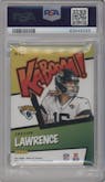 Trevor Lawrence from the 2021 Panini Absolute set graded by PSA and given an overall grade of 9.
