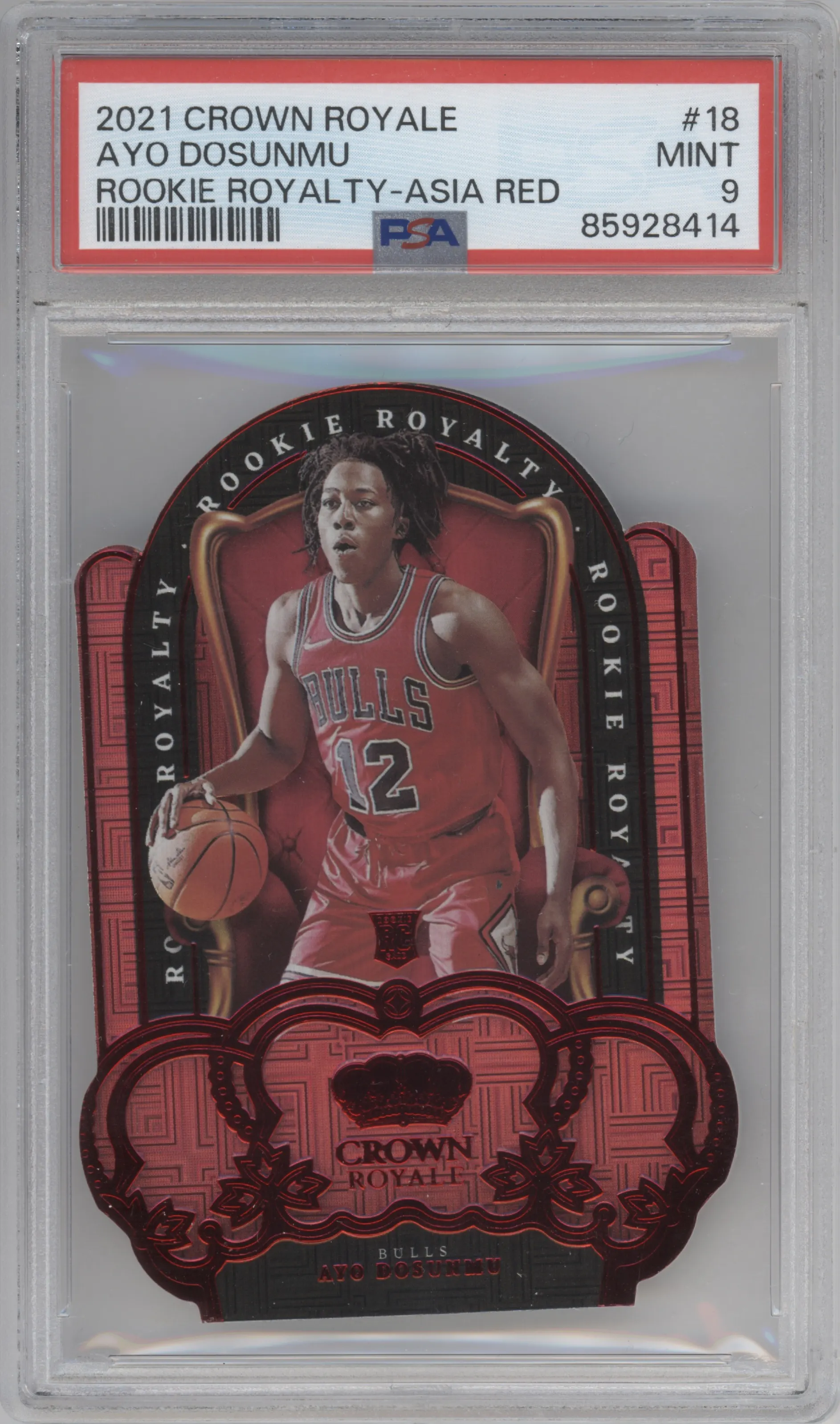 2021 Crown Royale Rookie Royalty Ayo Dosunmu Asia Red PSA 9