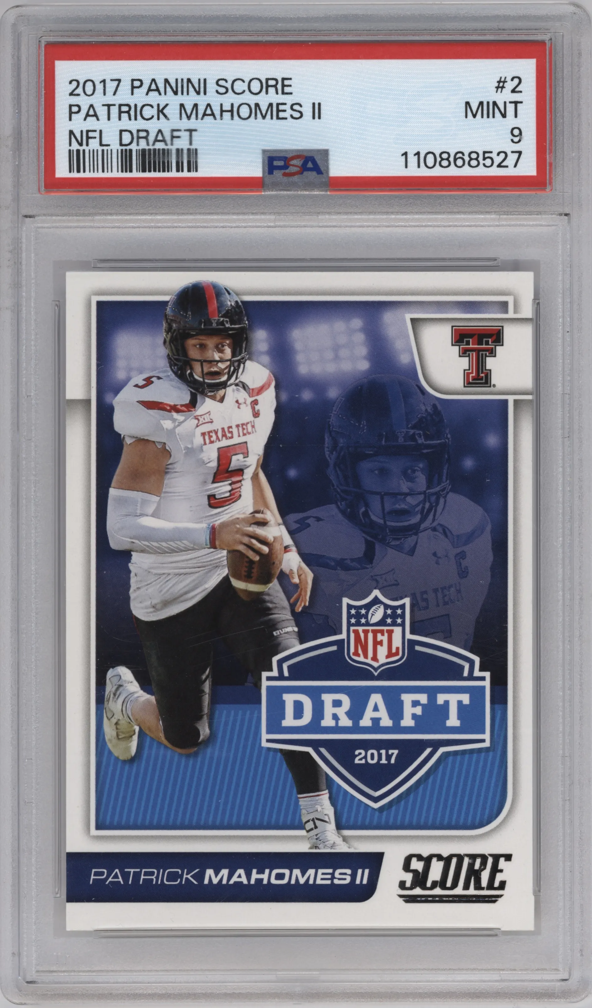 2017 Panini Score NFL Draft Patrick Mahomes II #2 PSA 9