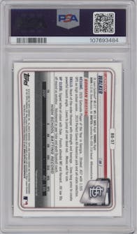 Jordan Walker from the 2020 Bowman Draft set featuring a Sparkle Refractor  parallel graded by PSA and given an overall grade of 10.