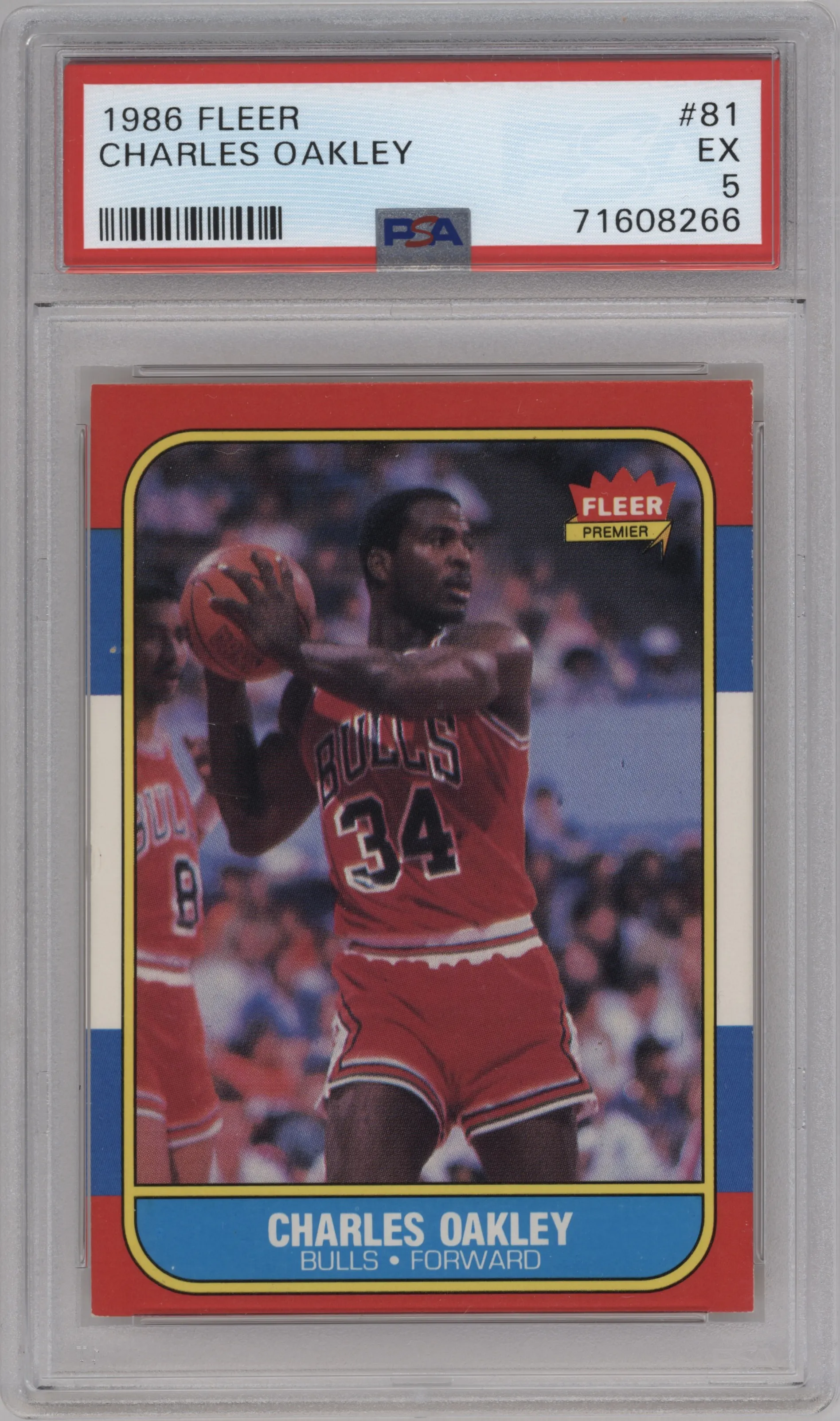 1986 Fleer Charles Oakley #81 PSA 5