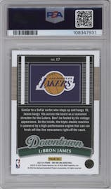 LeBron James from the 2023-24 Panini One and One set graded by PSA and given an overall grade of 10.