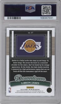 LeBron James from the 2023-24 Panini One and One set graded by PSA and given an overall grade of 10.